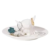 Highland Cow Ring Holder Dish for Jewelry Cute Unique Ceramic Christmas Gifts for Women Girls Birthday Wedding Graduation Valentines, Jewelry Plate Tray Organizer for Earrings Bracelets Necklace Decor