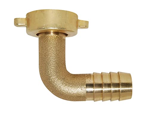 Nez de robinet coudé avec écrou à ailettes, femelle 20x27, pour tuyau de Ø15, avec joint caoutchouc imperdable Boutté