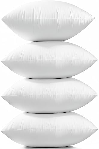 ADK SKY Throw Pillow Inserts, Hypoallergenic Square Form Decorative Throw Pillow Couch Cushion Stuffer Bed and Couch Pillows Indoor Decorative Pillows 20 x 20 inches Set of 4