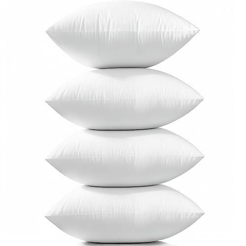Adk Sky Throw Pillow Inserts, Hypoallergenic Square Form Decorative Throw Pillow Couch Cushion Stuffer Bed And Couch Pillows Indoor Decorative Pillows 20 X 20 Inches Set Of 4 #TOP1