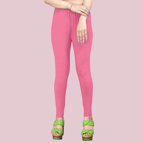Image of Women's Solid Mid Rise Slim Fit Ankle Length Leggings - Comfortable and Stylish Yoga Pants for Workout, Running and Everyday Wear