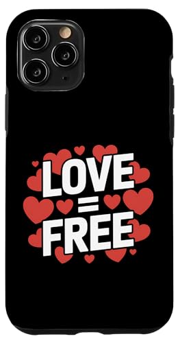 Love Equals Free ポジティブメッセージ インスピレーション スマホケース iPhone 11 Pro 用