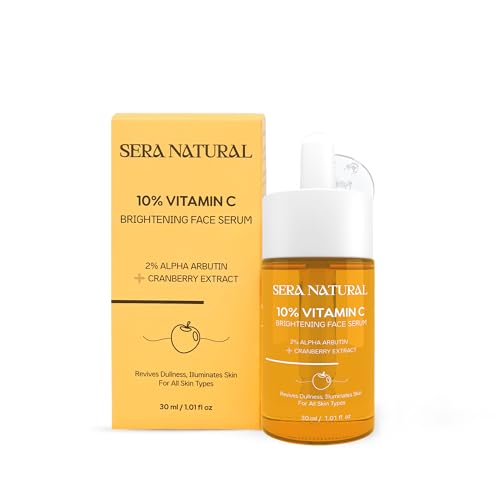Image of 10% Vitamin C Face Serum with 2% Alpha Arbutin & Cranberry Extract | Brightens & Adds Glow, Fades Pigmentation & Dark Spots | For All Skin Types | For Men & Women - 30 ml