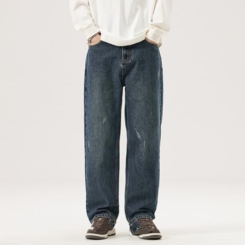 Jeans Pants Trousers Denim Spring and Autumn Men's High Street Retro Loose Haren Wide Leg Floor3