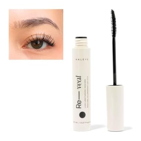 Haleys Re-veal Lash Lengthening Mascara - VEGAN & CRUELTY-FREE Makeup, Curved Wand for Feathery Lash-Extension Look, Lightweight Korean Formula (Black) Cover