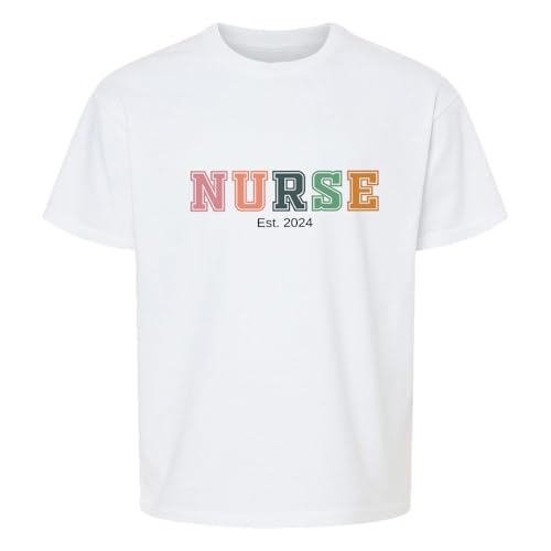 Personalized Nurse T-Shirt, Custom Nurse Tee with Est. Date, Funny Nurse Shirt Gift Idea, Vintage Nurse Tshirt, Nursing School T-Shirt, Nurse Graduation Shirt Gift2