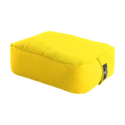 Hugger Mugger Zen Meditation Cushion - Wider Base, Use Horizontally or Vertically, Buckwheat Filled, Durable Fabric, Handmade in USA