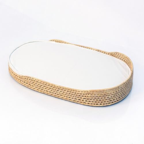 Trocador de Fraldas de Cômoda em Palha Natural com Colchão Para Bebês Aconchegante Artesanal Boho