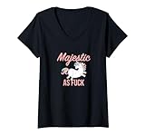 Mujer Unicornio Gracioso Majestic como Mier Camiseta Cuello V