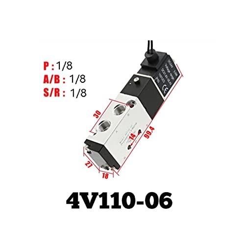 Électrovanne 5 voies 2 positions à bobine interchangeable DC 24V compacte - 3