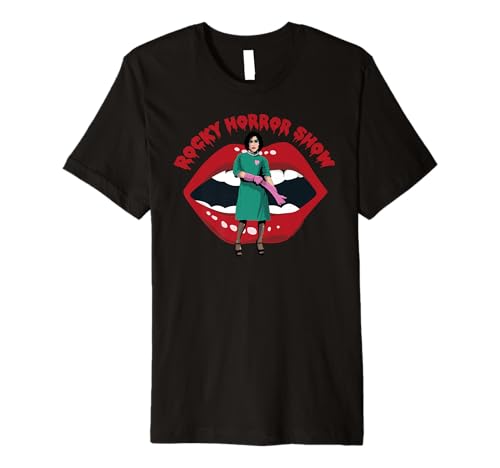 Rocky Horror Show Dr Frank N Furter Gloves Mouth Logo Premium T-Shirt