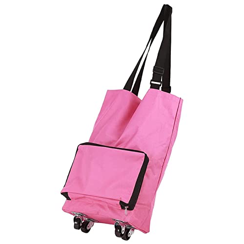 AOKLEY Trolley Foldable Trolley Bag w/Wheels Waterproof Folding Shopping Cart Reusable Grocery Bag for Mom Stair Cart