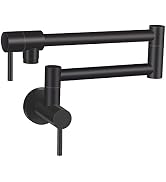 TBER Black Matte Pot Filler Faucet Commercial Wall Mount Kitchen Faucet, Brass Pot Filler Folding...