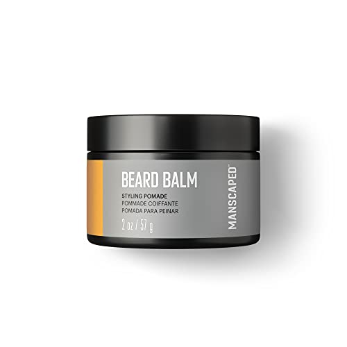 MANSCAPED® Beard Balm, UltraPremium Styling Pomade with Shea Butter, Coconut Oil & Beeswax Moisturizes, Softens, Strengthens & Shines Beards, Mustaches & Facial Hair, (2 oz)