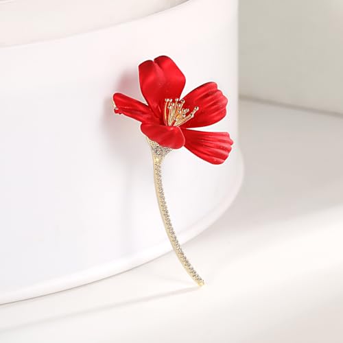 Image of Red Rose Flower Brooches and Pins for Women Costume Jewelry Brooch Pins Broches Jewelry for Women Elegant Lady Pin