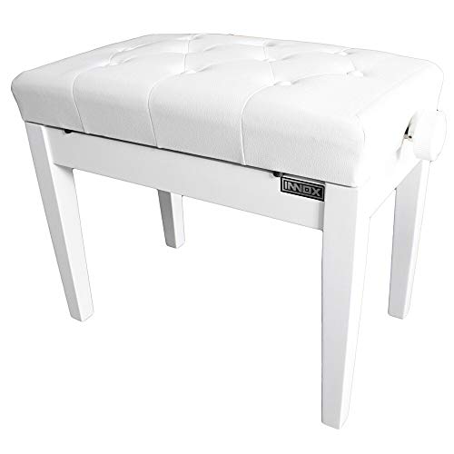Innox PB 10W banc de piano blanc - Les Beatles, Paul McCartney, John Lennon, RIngo Starr, George Harrison Innox PB 10W banc de piano blanc – Image 3