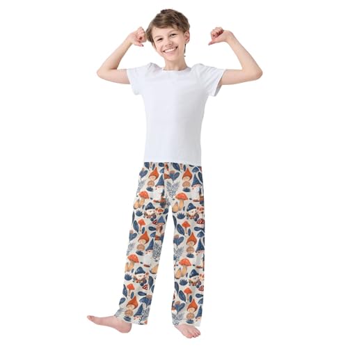 Gnomes and Mushrooms Leaves Boys Pants for Kids Jogger Pants with Pockets S3