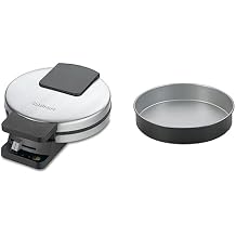 Cuisinart Classic Maker, Round Waffle, Silver & 9-Inch Round Cake Pan, Chefs Classic Nonstick Bakeware, Silver, AMB-9RCK