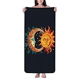 Nameapo Sun Moon Stars - Toallas de baño de 27 x 55 pulgadas, toalla de playa de viaje, toallas de mano largas decorativas para cocina