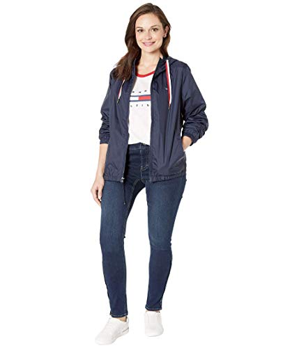 Tommy Hilfiger Women's Adaptive THD Nylon Jacket with Magnetic Zipper, Masters Navy, L