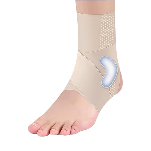 Aorsky 足首 サポーター 足首用サポーター 固定 薄型 通気性【理学療法士監修x内蔵シリカゲルパッド】 アウトドア スポーツ用 登山 筋肉保護 高齢者 日常生活 男女兼用 左右兼用 1枚入り 肌色 XXL(足の長25-26CM)