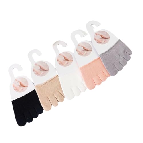 DIEKE 5 pares de medias de algodón con separador invisible de dedo del pie almohadillas antideslizantes para zapatos de tacón alto y tacones de aguja invisibles, calcetines de algodón de corte medio