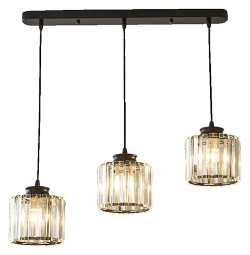 Pendre de teinte suspendue claire en cristal, luminaire chic pour plafond haut