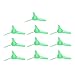 Hilitand 70mm 3 Blades Propeller, 10Pcs Plastic RC Boat Car Accessories, 2mm Hole for DIY Toy (Green)