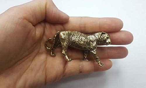 Dmtse Chinese Feng Shui Brass Stripe Tiger Decor Statue Figurines For Wisdom Animal Sculpture Collectibles Gift #TOP7