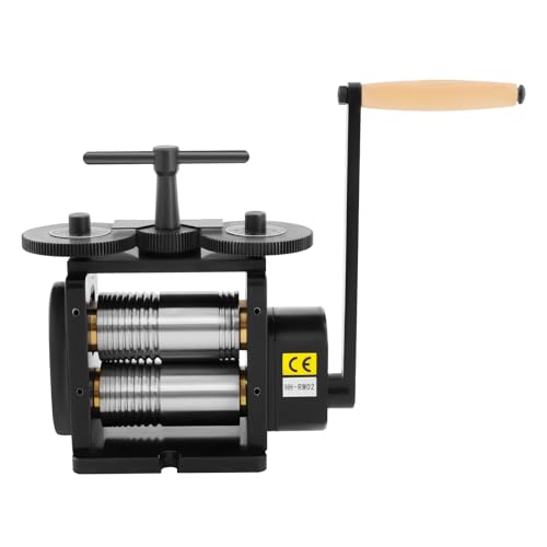 Manual Jewelry Rolling Mill Machine, Combination Rolling Mill Jewelry Roller Press, 130mm Wide 65mm Diameter Rollers, DIY Tool Making Machine for Jewelers