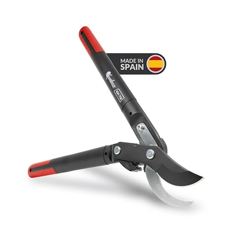 KAMIKAZE KM750 Tijera de Dos manos para Poda de Arboles. Corta ramas con Sistema Multiplicador de Fuerza. Tijera de Poda para Madera con Mangos Ergonómicos Ideal para Ramas de 28mm. Longuitud 46cm