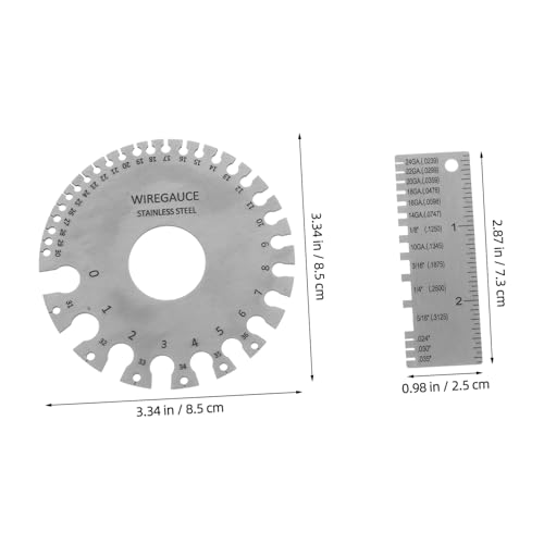 Gatuida 2 piezas Juego de Herramientas de Inspección de Soldadura de Acero Inoxidable Medidor de Grosor de Metal Preciso Medidor de Diámetro de Alambre para Uso en Hogar y Auto miniatura 2