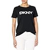 DKNY SPORTSWEAR womens Everyday Logo Tee Short sleeve top, Black, X-Small US
