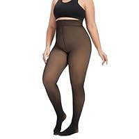 ZAKASA Collant Polaire Thermique Femme: Collants Chaud Effet Transparent Legging Hiver Haute et Doublés 220G Taille XL-XXL Noir Lot de 1