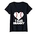 Women's T-Ball Grammy Heart Funny Tee Ball Grammy V-Neck T-Shirt