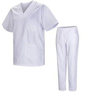 MISEMIYA – Uniforme Sanitario Unisex Uniformes Sanitarios MÉDICOS con Pantalon Blanco 817-8312-BLANCO
