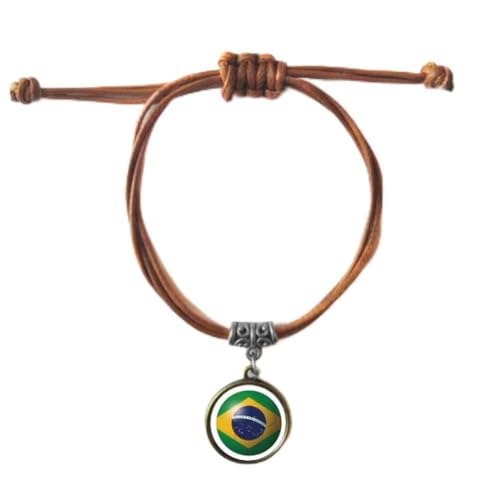 Bracelet Coupe du Monde Brésil cuir double cordon homme femme