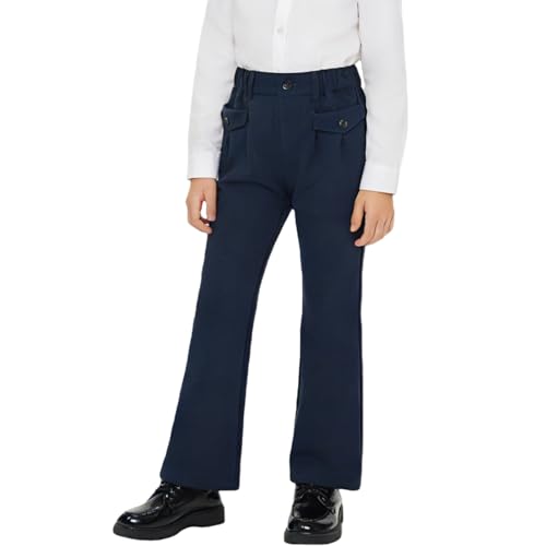 Pantalon d'école fille extensible qui ne serre pas la taille pour l'uniforme quotidien