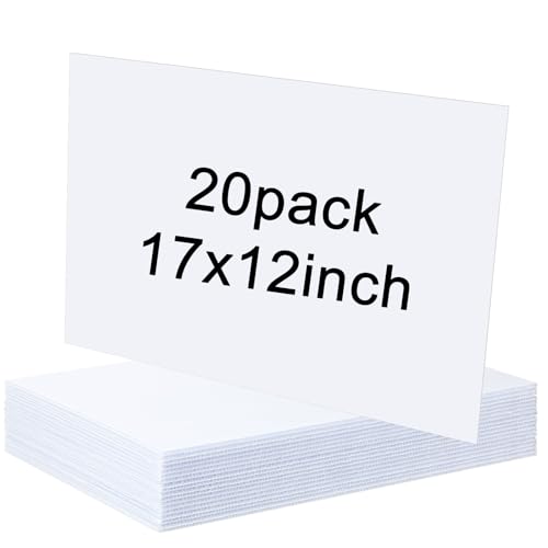 20 PCS 1712 Inch Corrugated Plastic Board Coroplast Sheets Boar Plastic Blank Yard Sign Corrugated Poster Board for Garage Sale Rent Birthday Party Guidepost Decorations