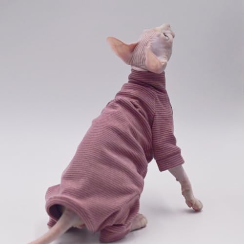 Hairless Cat Clothes Four-Legged Velvet Warm Autumn and Winter Cat Apparel for Sphynx Cat, Devon Rex Cat, Cornish (Small) - Image 3