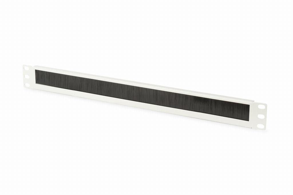 DIGITUS Cable Grommet with Brush Strip - 1U - 19 Inch - Network Enclosure - Patch Cable - Gray