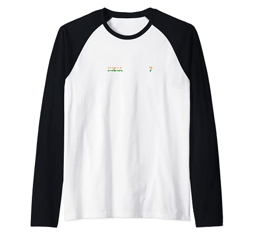 Flag India Raglan Baseball Tee, Black