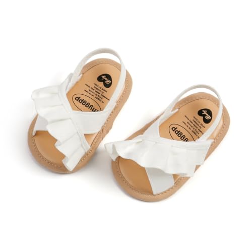 Image of HsdsBebe Baby Girls Sandals Bohemia Flower Bow Soft Sole Toddler First Walkers Beach Summer Shoes