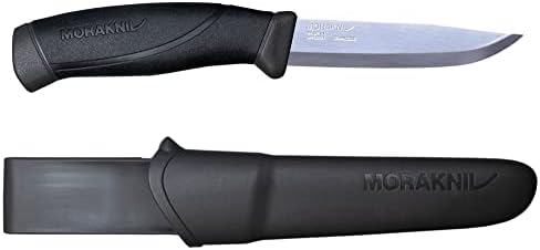 Morakniv Companion Fixed Blade Outdoor Knife with Sandvik Stainless Steel Blade, 4.1-Inch, Anthracite (Gray)