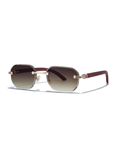 Image of Rimless Sunglasses for Men&Women with Narrow Face Fashion Frameless Shades(3050)