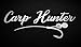Carp Hunter - Adesivo per auto, 19 x 7 cm, colore: Bianco