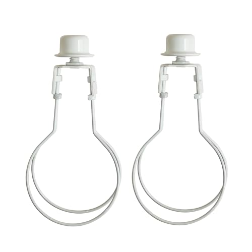 GY & CK® Clip on Lampshade Adapter, Lamp Shade Light Bulb Clip Adapter, Lamp Shade Holder for Light Bulbs Attaching Finial 2 Pack (White)