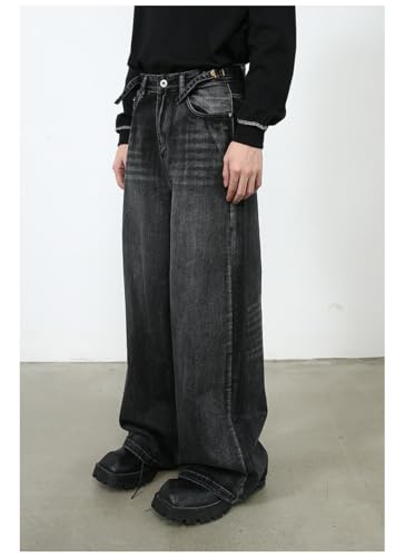 Men's Denim Jeans American Retro Wide Leg Casual Loose Commuting Daily Office Pants for Men3