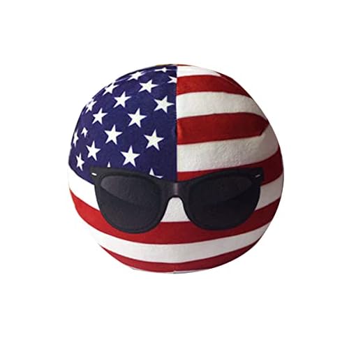 Aroinad Polandball Plush Doll Countryball, Toy Plush Gift,USA USSR UK France Russia Canada Italy Country Ball, 7.87 Inches and 3.93 Inches