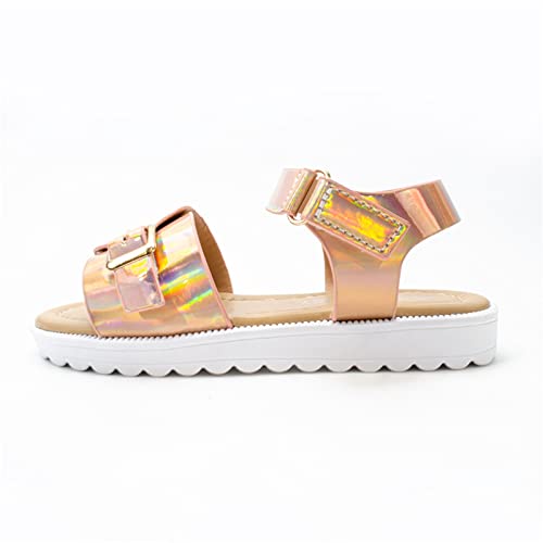 Children Thick Sole Gradient Sandals Fashion Soft Beach Shoes Little Girls Sandals Sandals Baby Girls Sandals Size 5 (Rose Gold, 4-4.5 Years Little Child)4